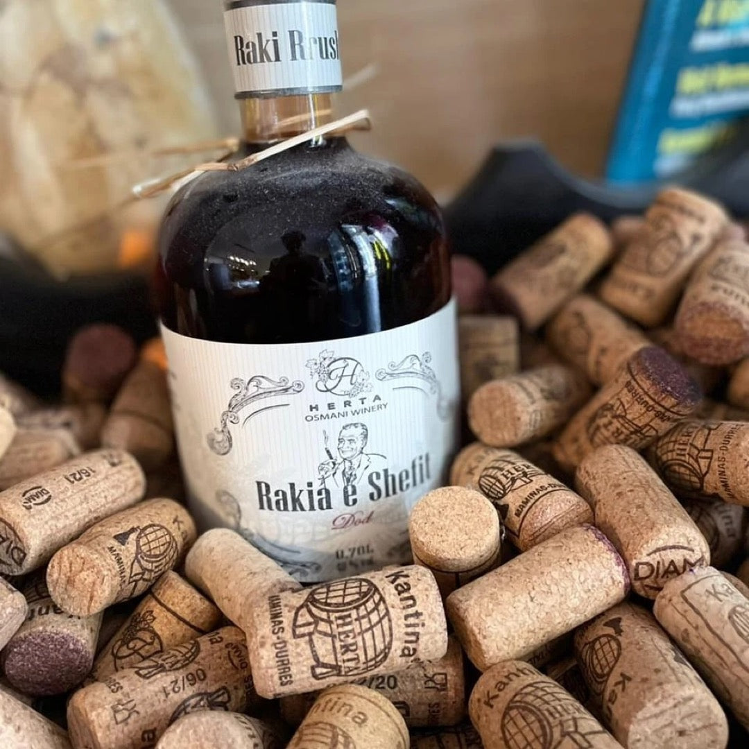 Traditional Albanian Brandy Rakia e shefit Dod Herta winery 